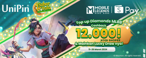 Top Up Diamonds MLBB di UniPin Dapatkan Cashback 12Ribu Koin Shopee & Mainkan Lucky Draw Sekarang Juga!